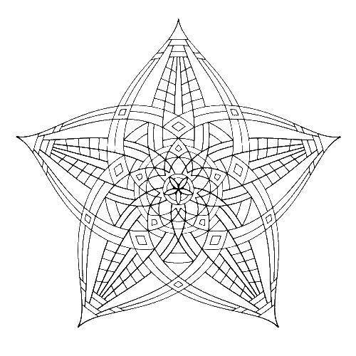 Coloring Patterned star. Category patterns. Tags:  Patterns, geometric.
