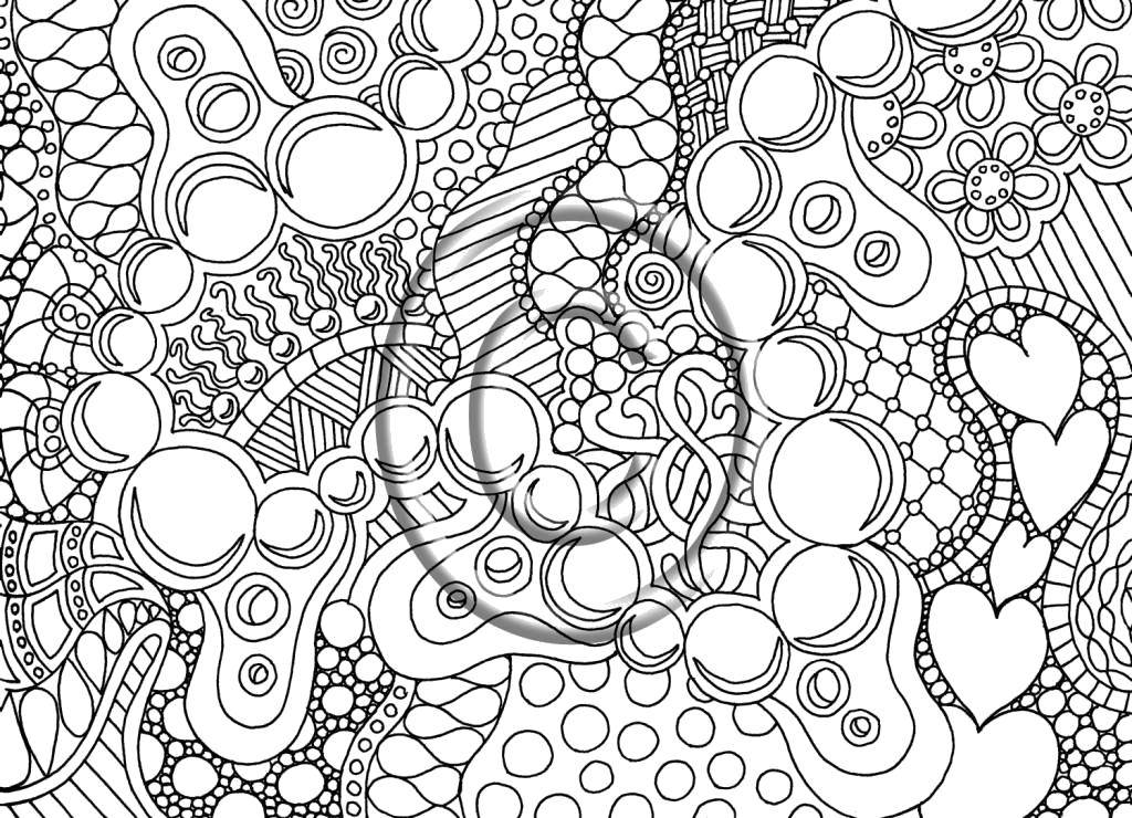 Coloring Patterned hearts. Category coloring pages for teenagers. Tags:  Patterns, hearts.