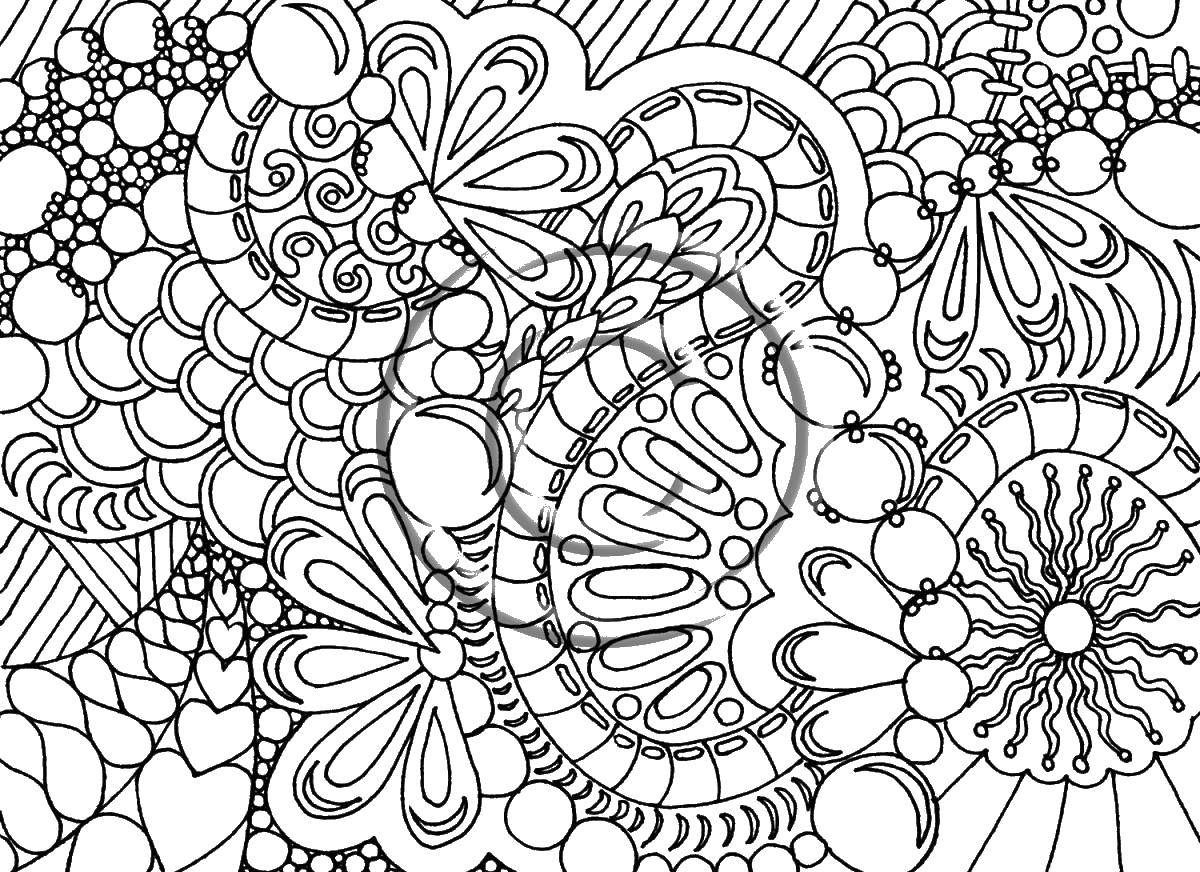 Coloring Beautiful pattern. Category coloring pages for teenagers. Tags:  Patterns, flower.