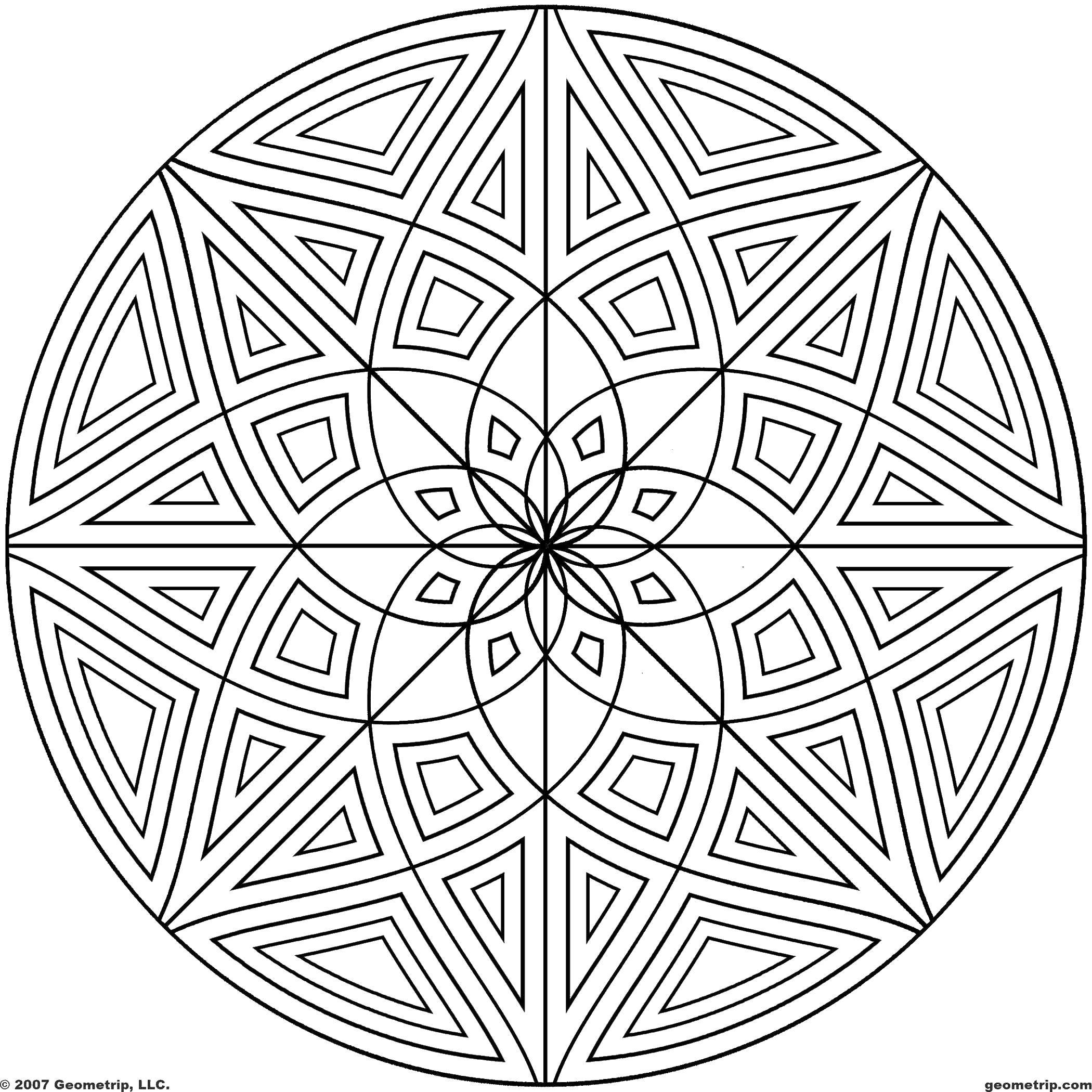 Coloring Patterned circle. Category Patterns with flowers. Tags:  Patterns, geometric.