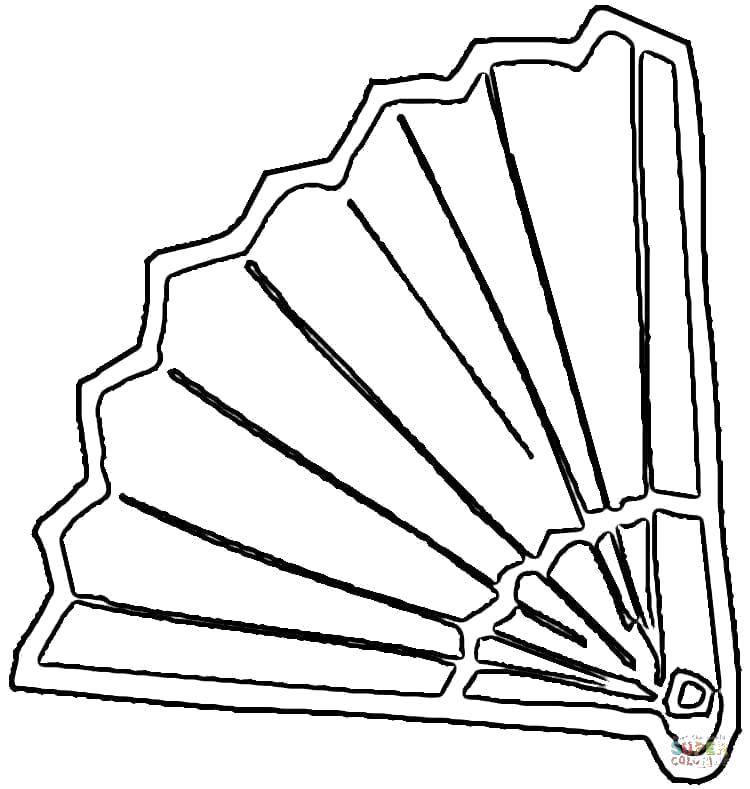 Coloring Fan. Category coloring pages for girls. Tags:  The fan.