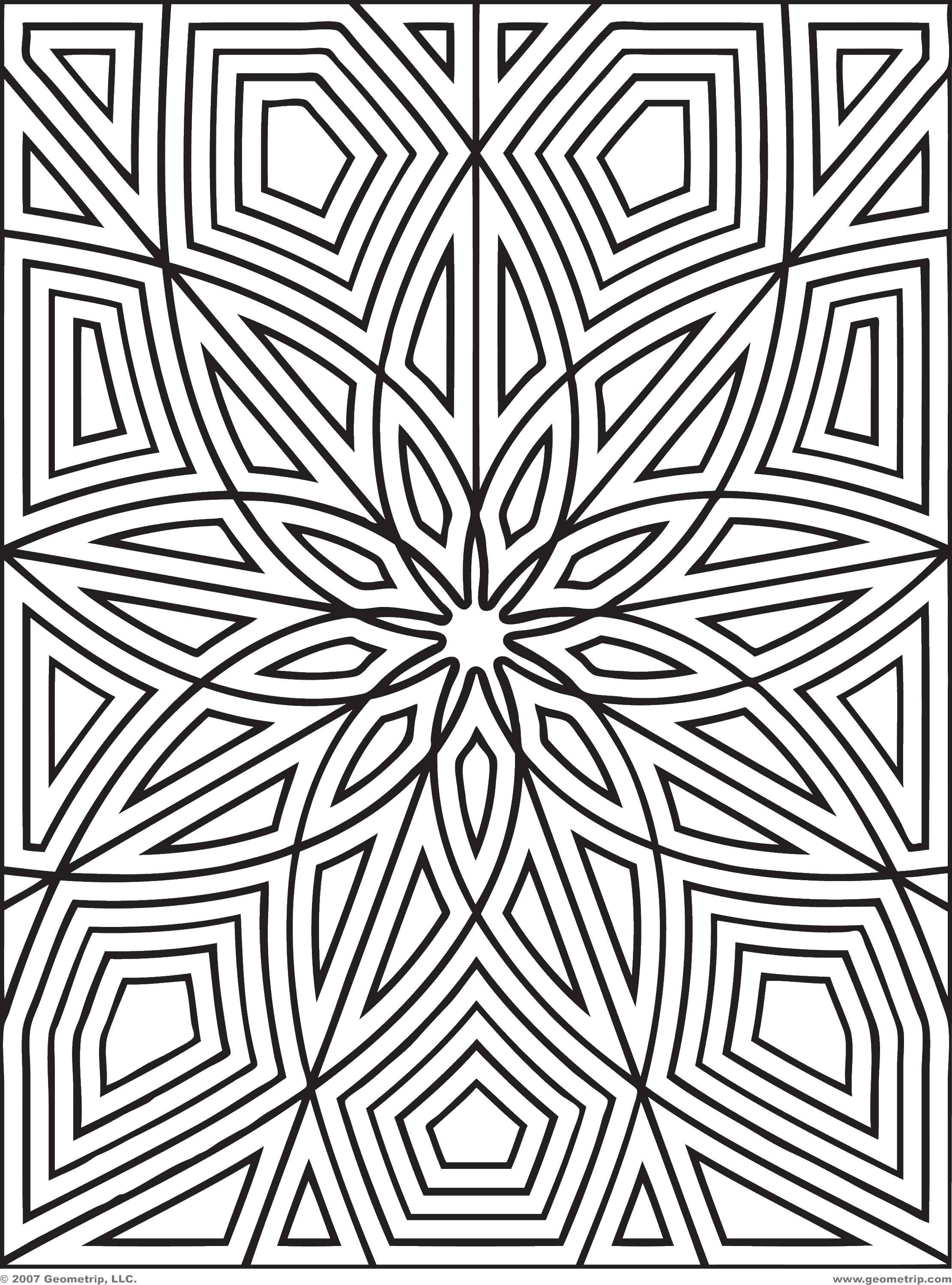 Coloring Geometric patterns. Category Patterns with flowers. Tags:  Patterns, geometric.