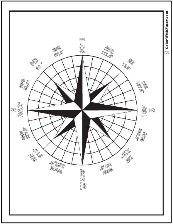 Coloring Compass. Category Side light. Tags:  Compass.