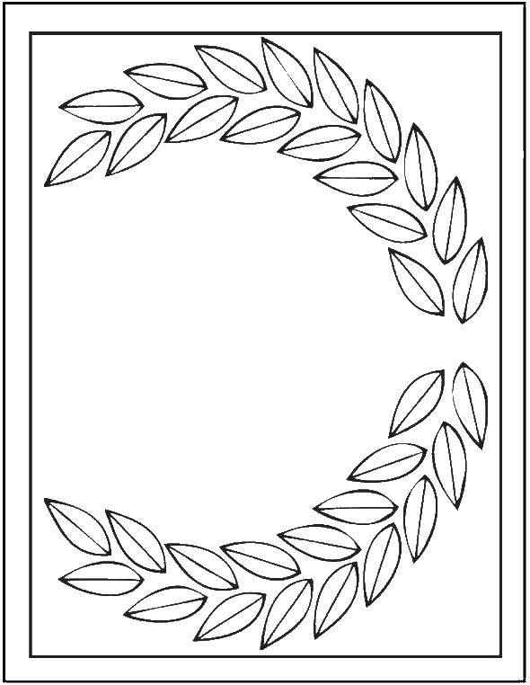 Coloring Leafy wreath. Category pattern . Tags:  Patterns, flower.