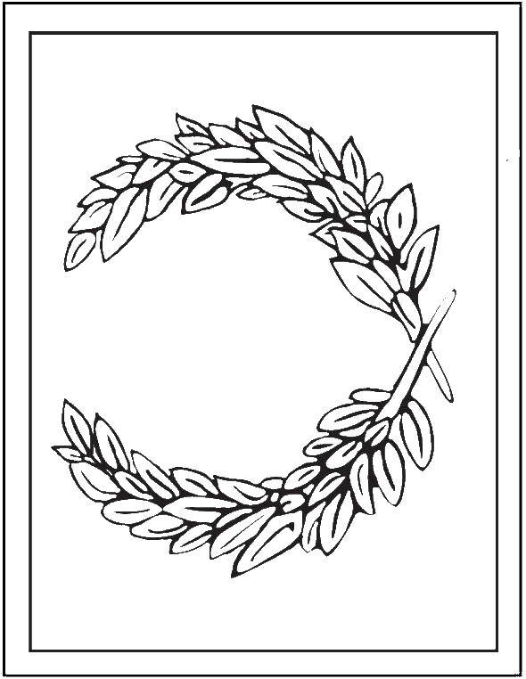 Coloring Leafy wreath. Category Patterns with flowers. Tags:  Patterns, flower.