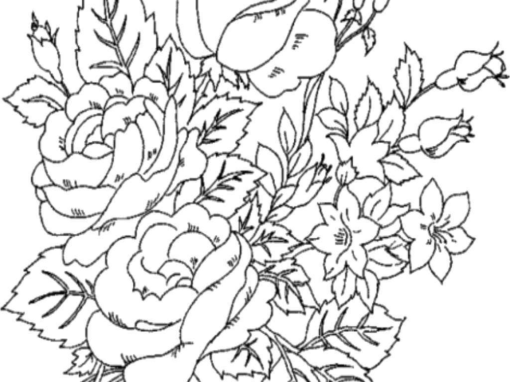 Coloring Roses and lilies. Category flowers. Tags:  Flowers, roses, Lily.