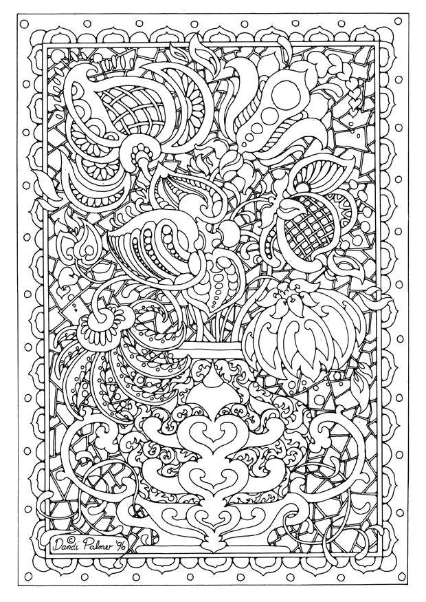 Coloring Complex beautiful pattern. Category Patterns with flowers. Tags:  Patterns, flower.