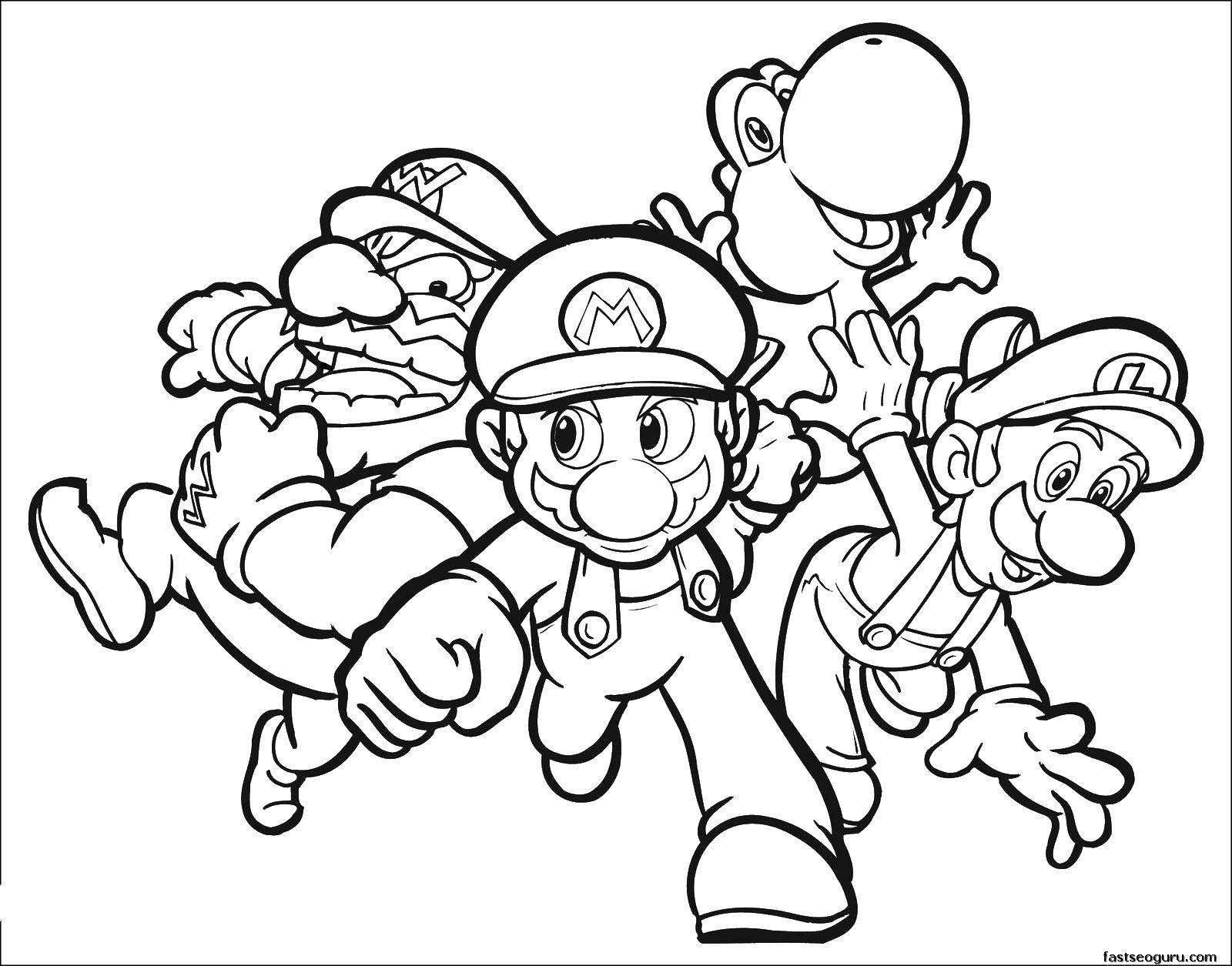 Coloring Super Mario, Luigi and wario. Category The character from the game. Tags:  Games, Mario.