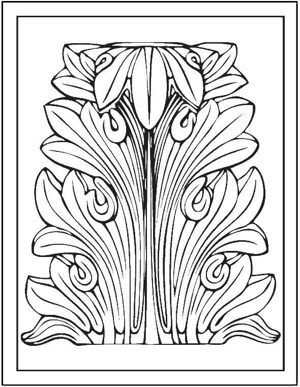 Coloring Pattern of leaves. Category patterns. Tags:  Patterns, flower.