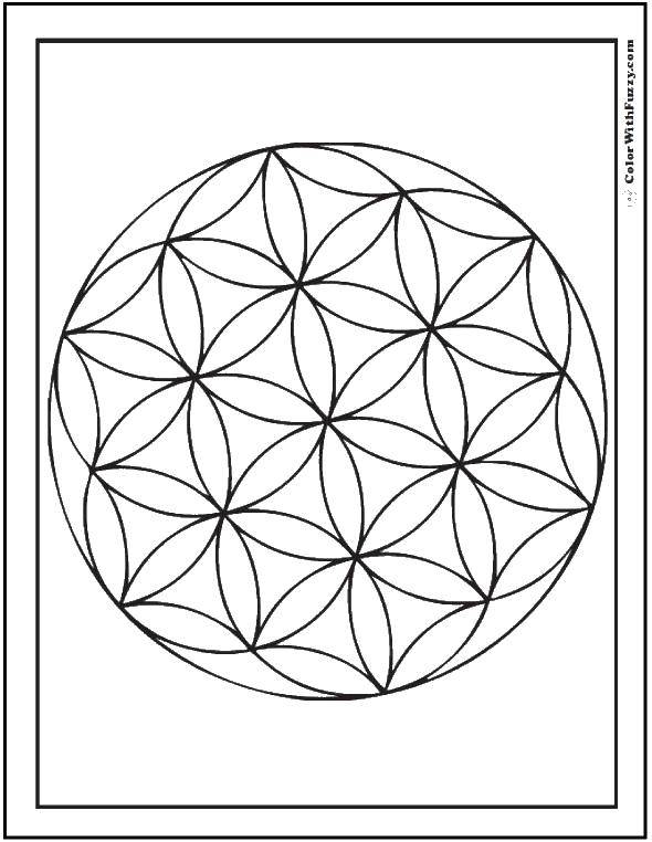 Coloring Patterned circle. Category Patterns with flowers. Tags:  Patterns, geometric.