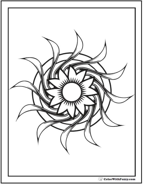 Coloring Patterned flower. Category Patterns with flowers. Tags:  Patterns, flower.