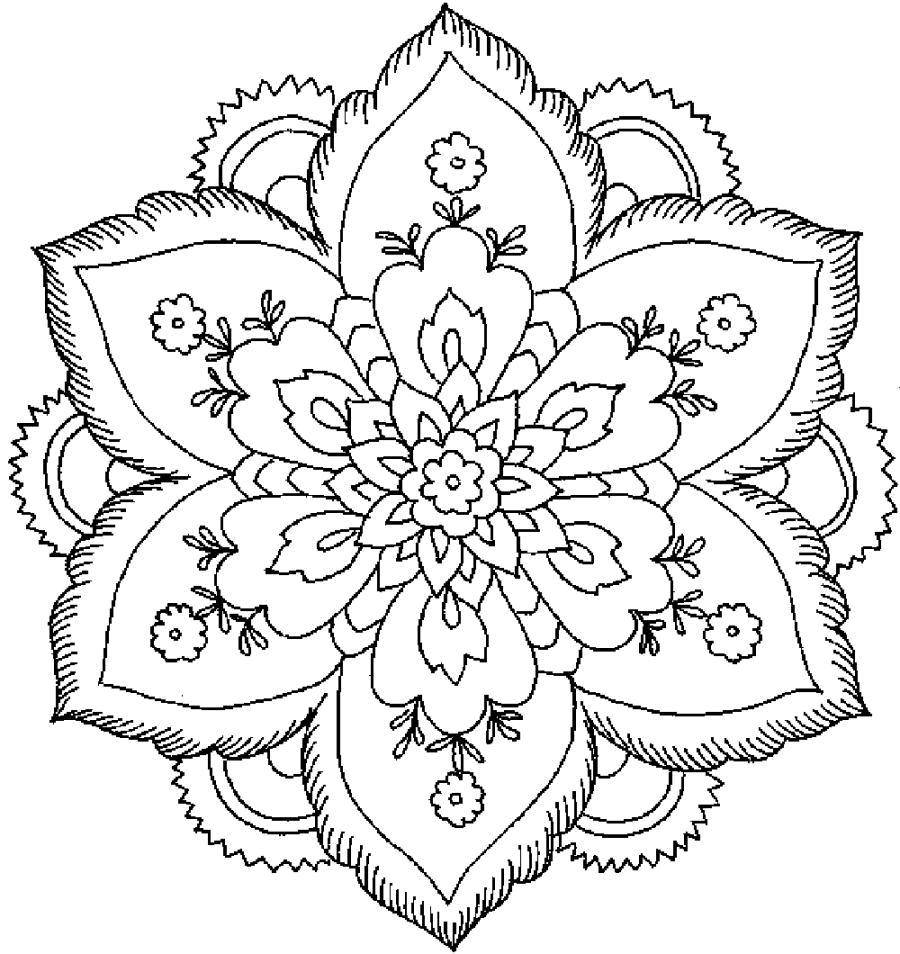 Coloring Folk pattern with flower. Category Patterns with flowers. Tags:  Patterns, people.
