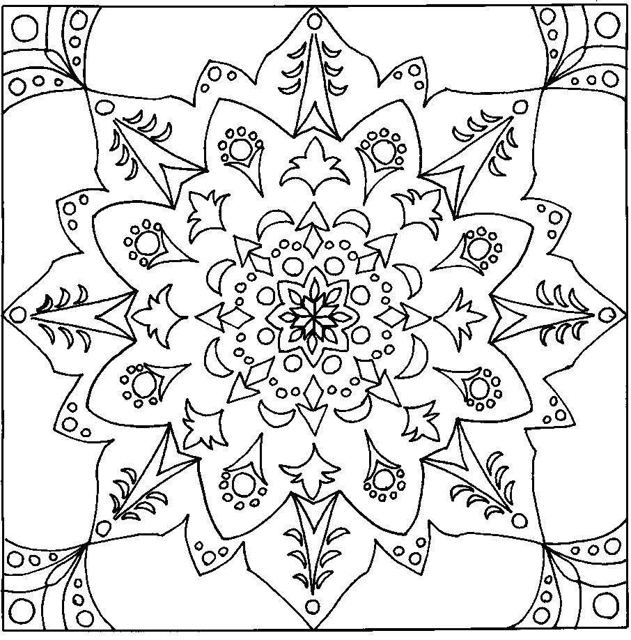 Coloring Folk pattern. Category Patterns with flowers. Tags:  Patterns, flower.