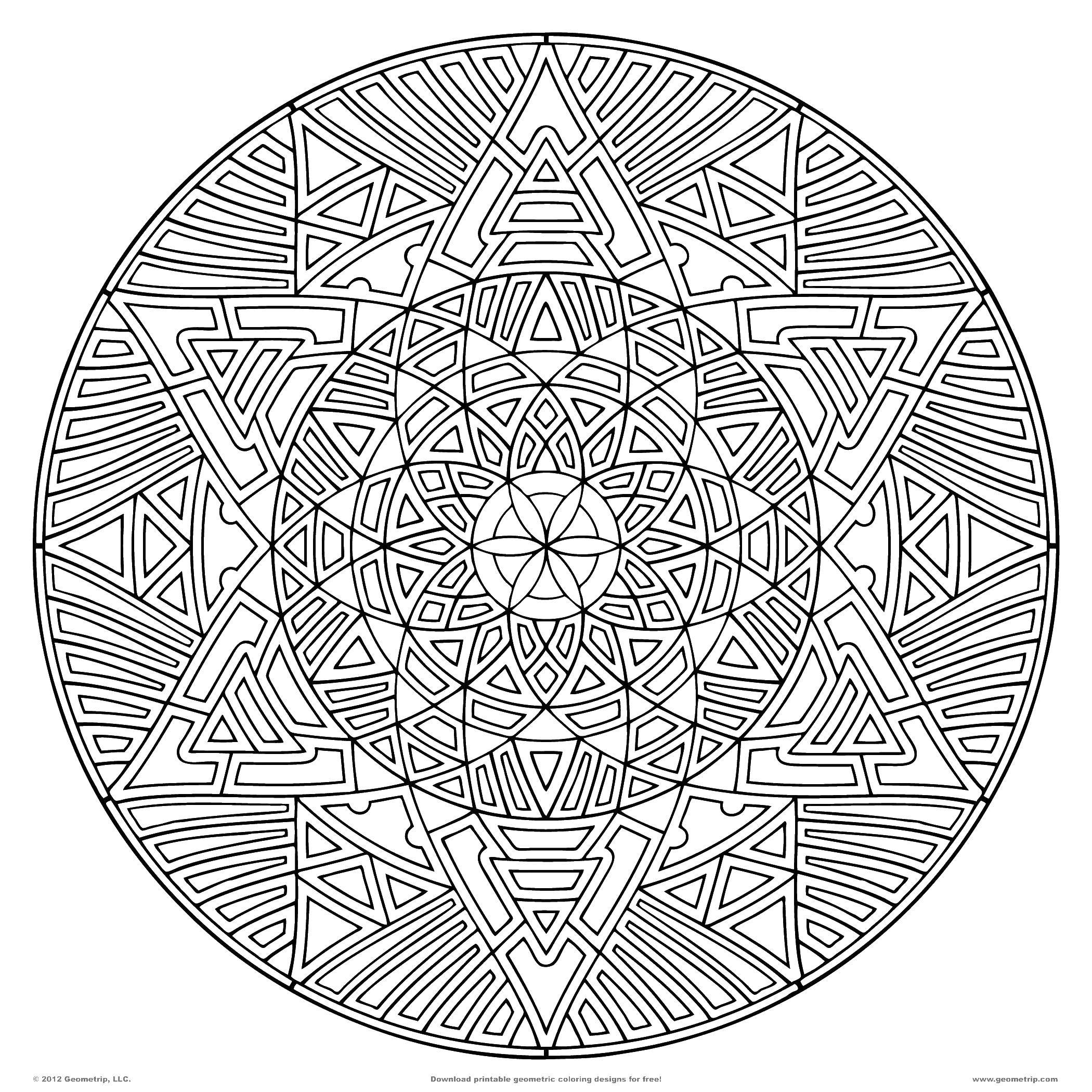 Coloring Patterned circle. Category patterns. Tags:  Patterns, geometric.