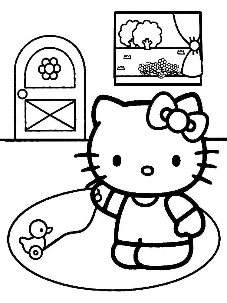Coloring Kitty is playing at home. Category cartoons. Tags:  kitty .