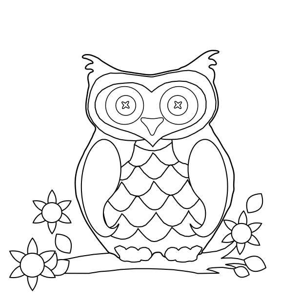 Coloring Owl in the woods. Category birds. Tags:  Birds, owl.