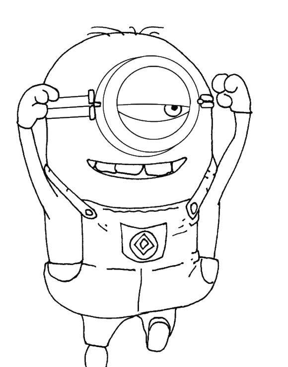 Coloring Cunning minion. Category the minions. Tags:  Cartoon character, Minion.