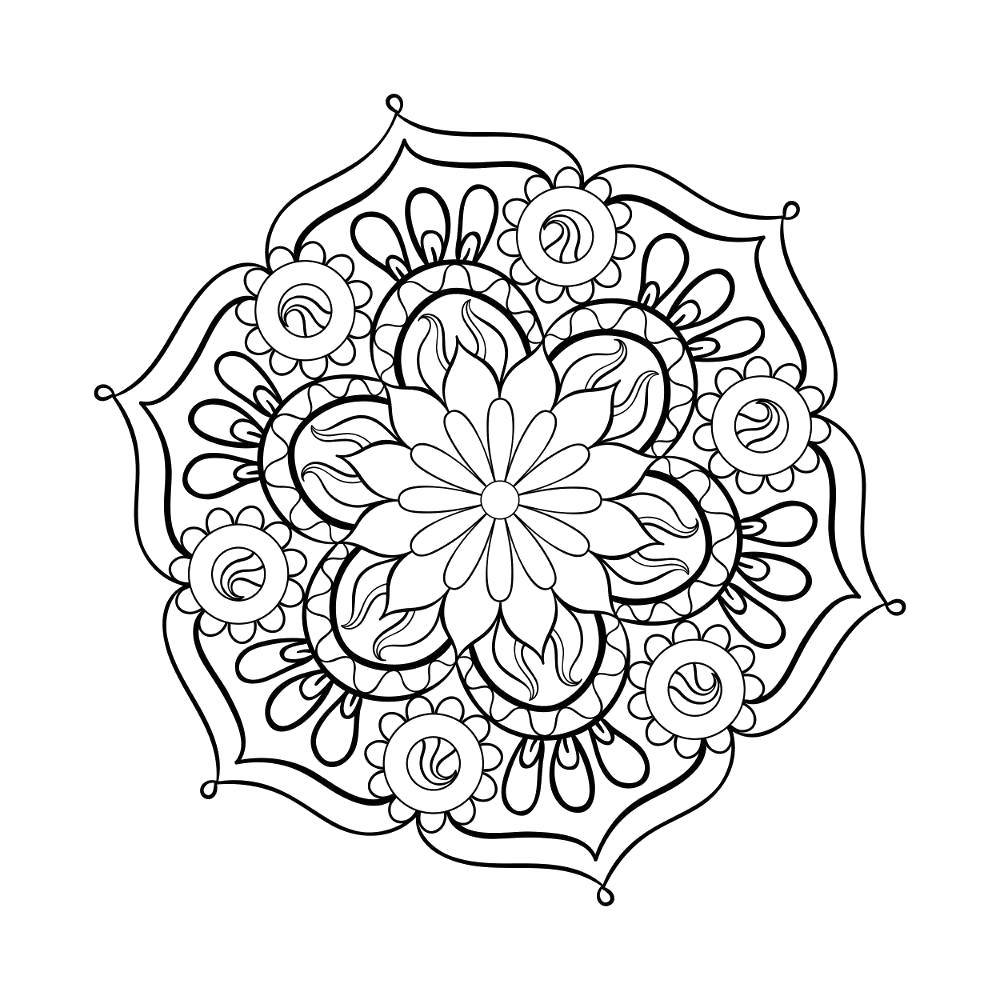 Название: Раскраска Узорный цветок. Категория: узоры. Теги: Узоры, цветок.