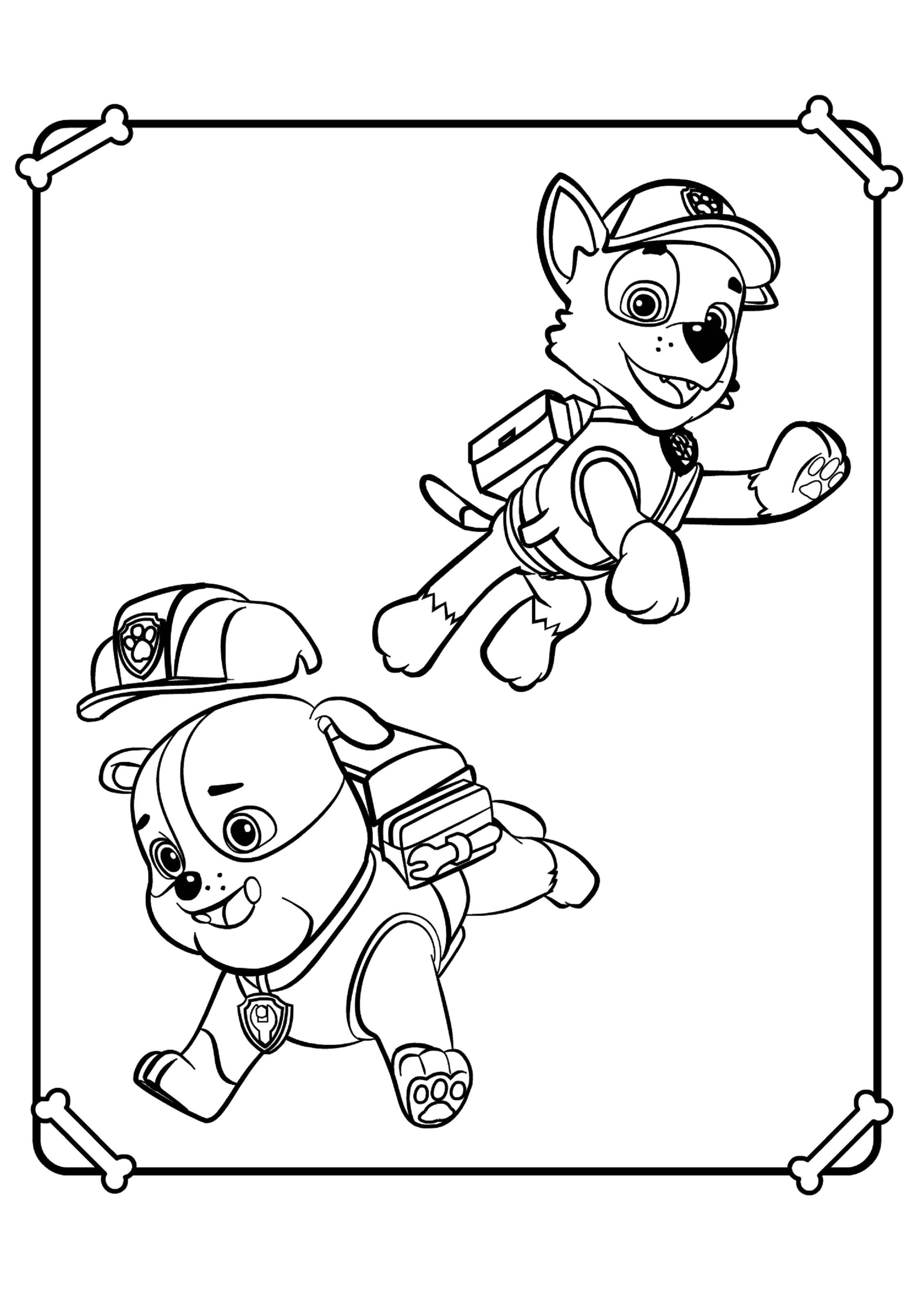 Coloring Chase and burly. Category paw patrol. Tags:  Paw patrol.