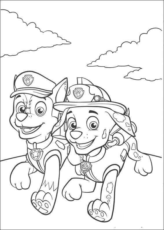 Coloring Chase and Marshal. Category paw patrol. Tags:  Paw patrol.