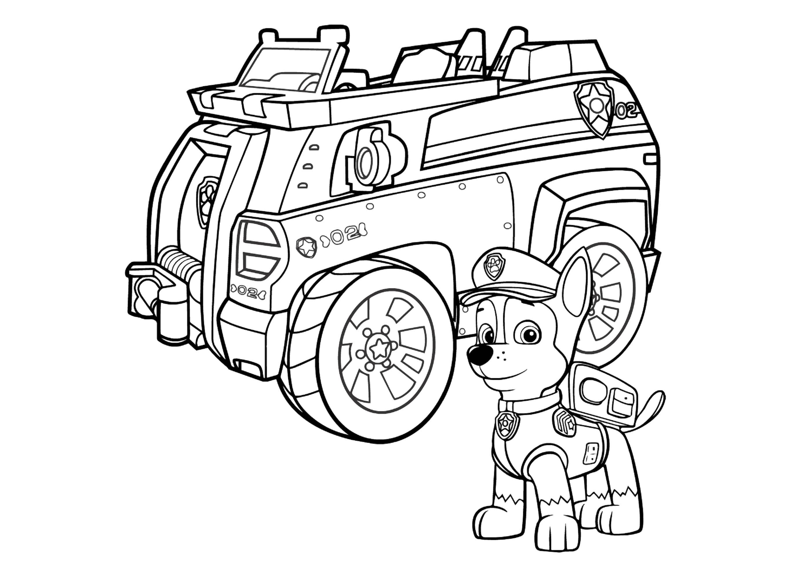 Online coloring page Chase patrol, Download print coloring page.