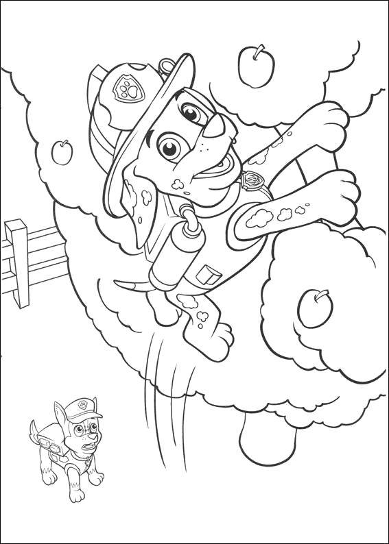 Coloring Marshal on Apple. Category paw patrol. Tags:  Paw patrol.