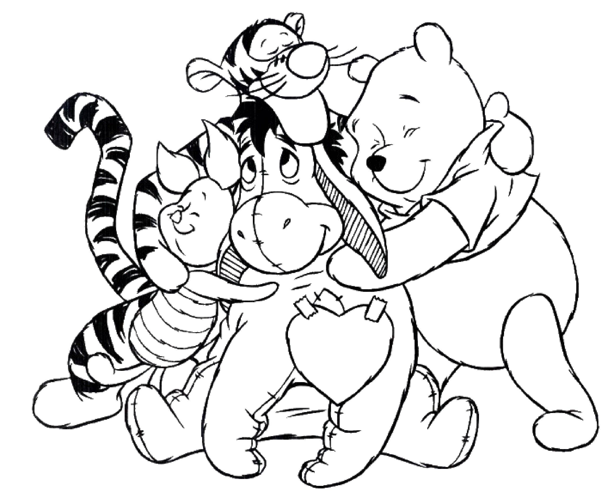 Coloring Winnie the Pooh and company. Category coloring. Tags:  Cartoon character, Winnie the Pooh.