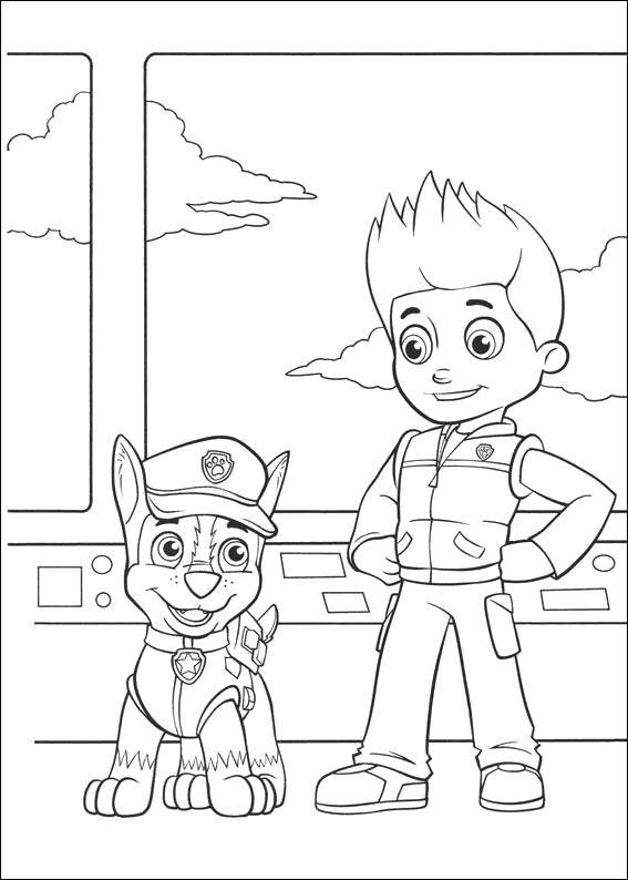 Coloring Zeke Ryder and chase. Category paw patrol. Tags:  Paw patrol.