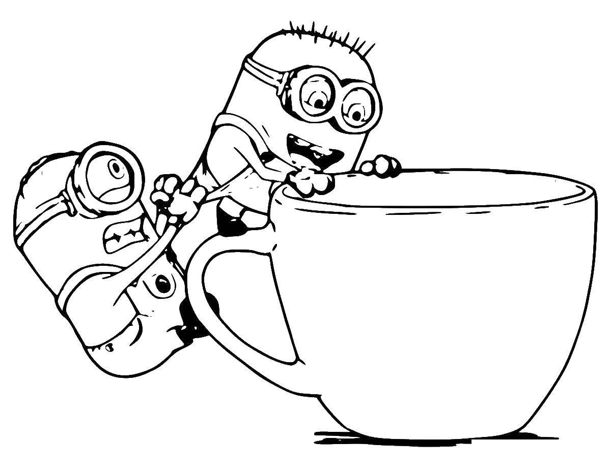 Coloring Minions with a Cup. Category the minions. Tags:  the minions.