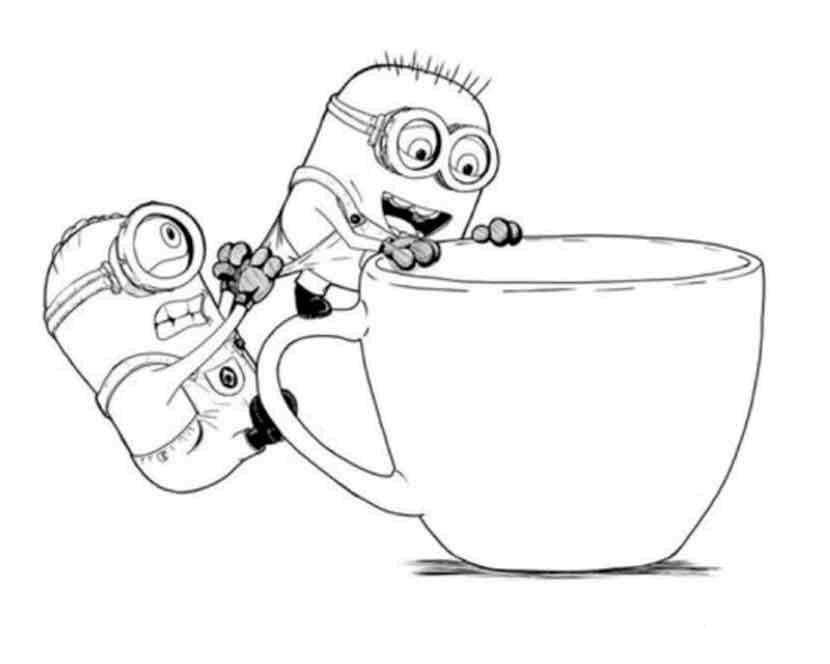 Coloring Minions with a Cup. Category the minions. Tags:  the minions.