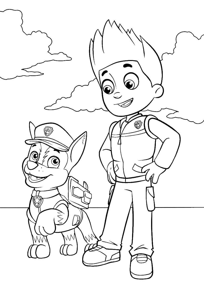 Online Coloring Pages Ryder Coloring Page Zeke Ryder And Chase Paw Patrol
