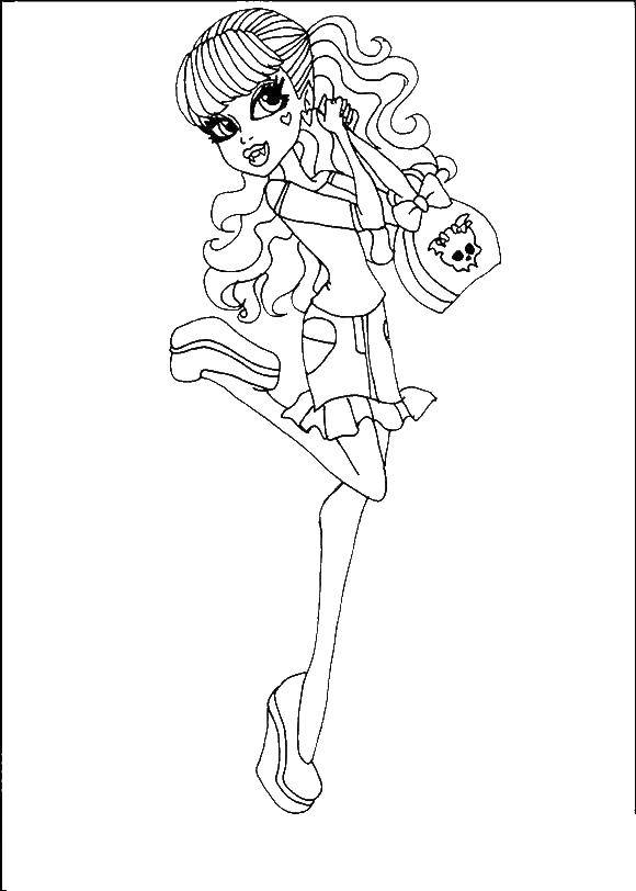 Coloring Draculaura. Category Monster High. Tags:  Draculaura, Monster High.