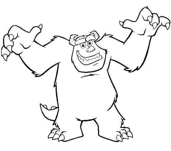 Coloring Sullivan, geims. Category Cartoon character. Tags:  geims Sullivan korparatsiya monster.
