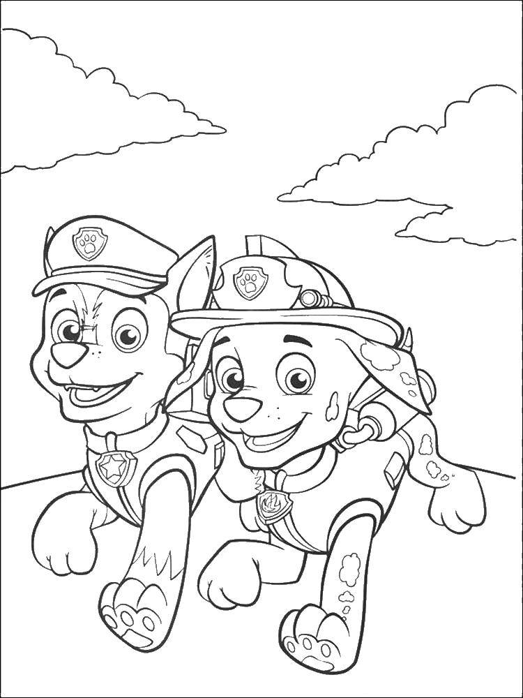 Coloring Honsik and Marshall to the rescue. Category paw patrol. Tags:  RACER, paw patrol.