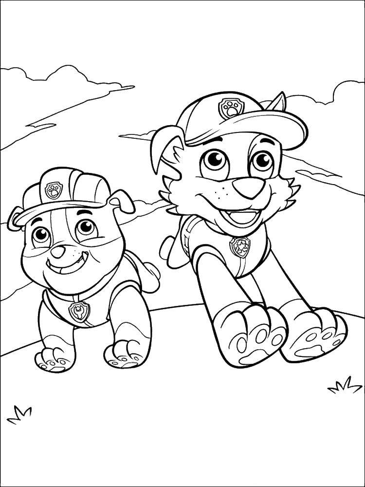 Coloring Burly and rocky to the rescue. Category paw patrol. Tags:  BURLY, paw patrol.