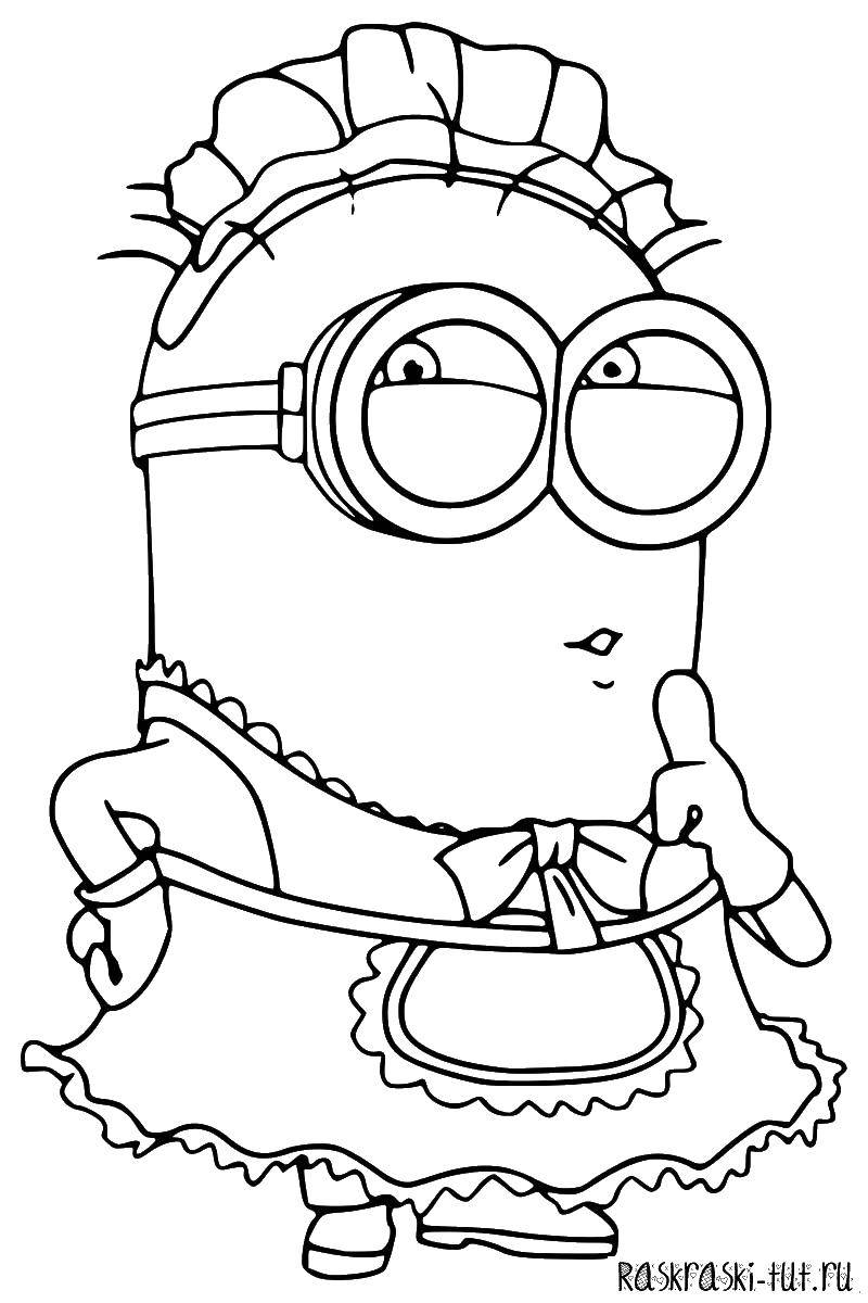 Coloring Minion maid. Category the minions. Tags:  the minions.