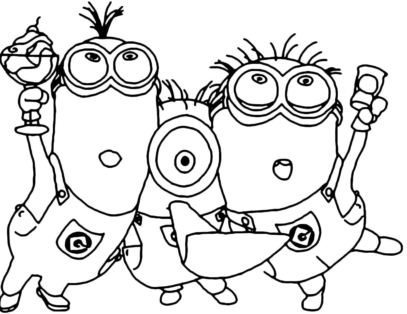 Coloring Minions celebrate. Category the minions. Tags:  the minions.