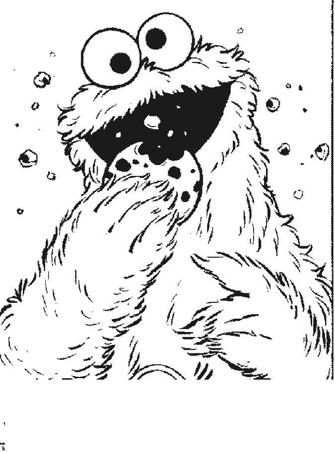 Coloring Monster eating cookies. Category Coloring pages monsters. Tags:  Monster, cookie.