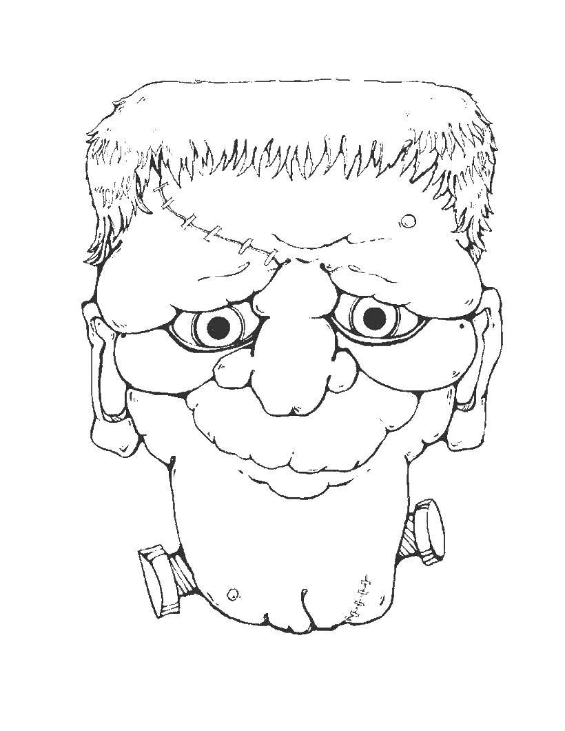 Coloring Frankenstein. Category Coloring pages monsters. Tags:  Frankenstein, Halloween.