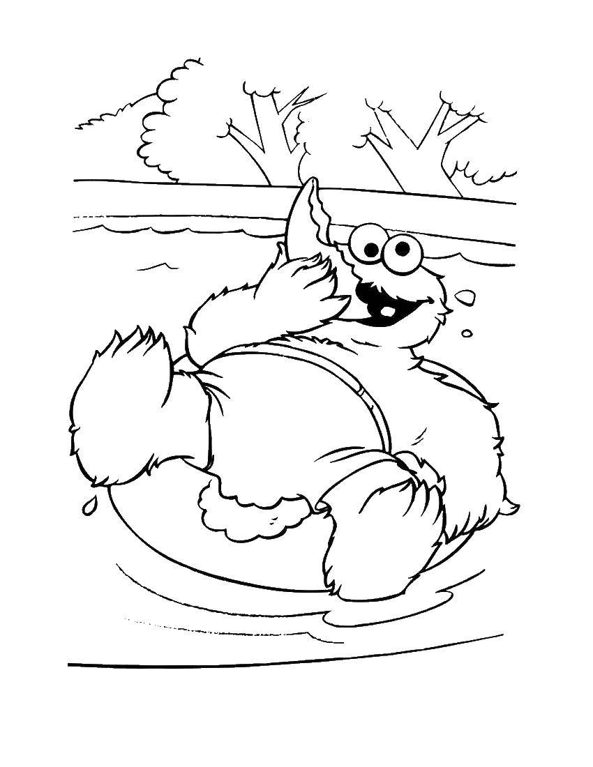 Coloring Monster eating cookies. Category Coloring pages monsters. Tags:  Monster, cookie.