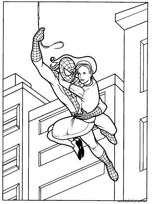 Coloring Spider-man rescues the girl. Category Comics. Tags:  Comics, Spider-Man, Spider-Man.