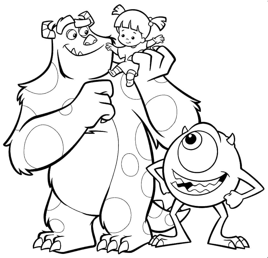 Online coloring pages Coloring page The heroes of monsters Inc ...