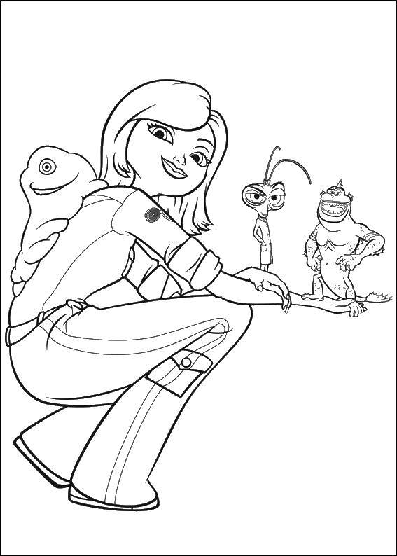 Coloring Monsters vs aliens. Category Characters cartoon. Tags:  Susan, cockroach.