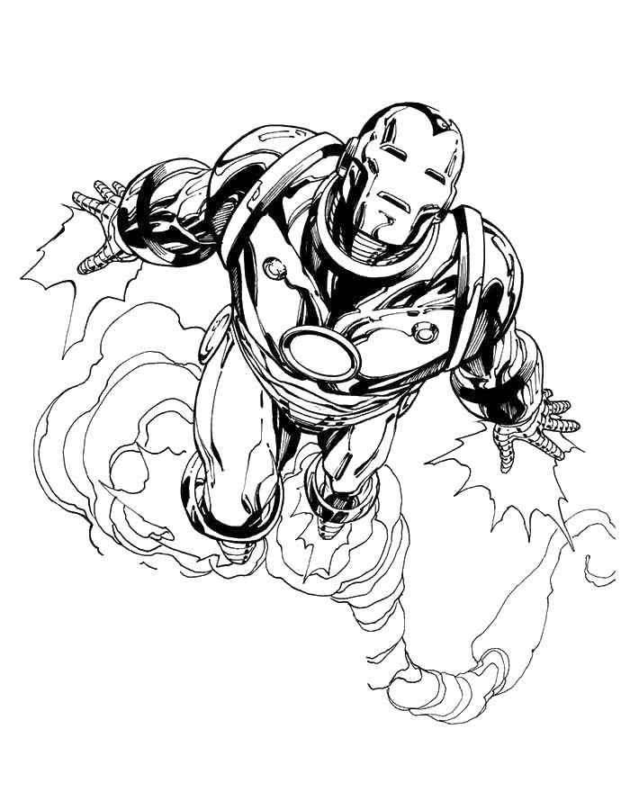 Coloring Iron man flies. Category Comics. Tags:  Comics, Iron man.