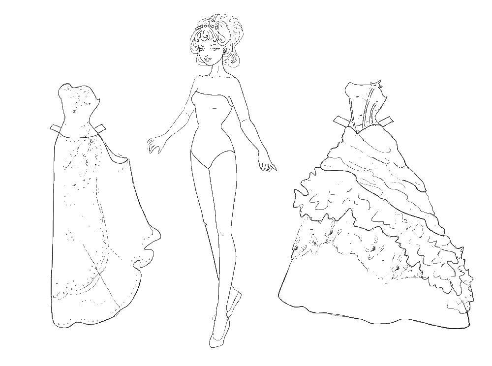 Coloring Girl dresses. Category The outline for cutting. Tags:  girl , cut.