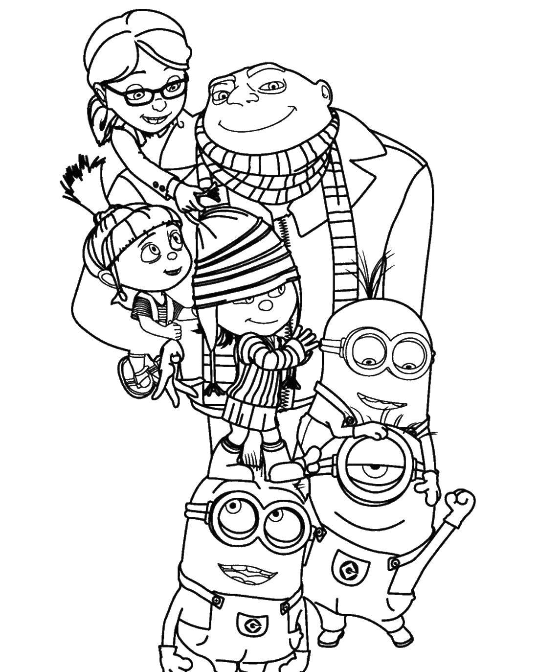 Coloring Despicable me girls. Category the minions. Tags:  the minions.