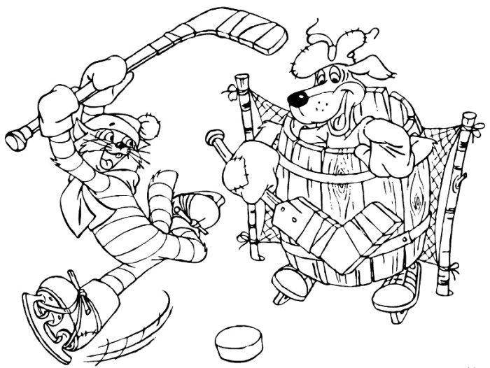 Coloring The cat Matroskin and Sharik from Prostokvashino . Category coloring, buttermilk. Tags:  Cartoon character, Buttermilk .