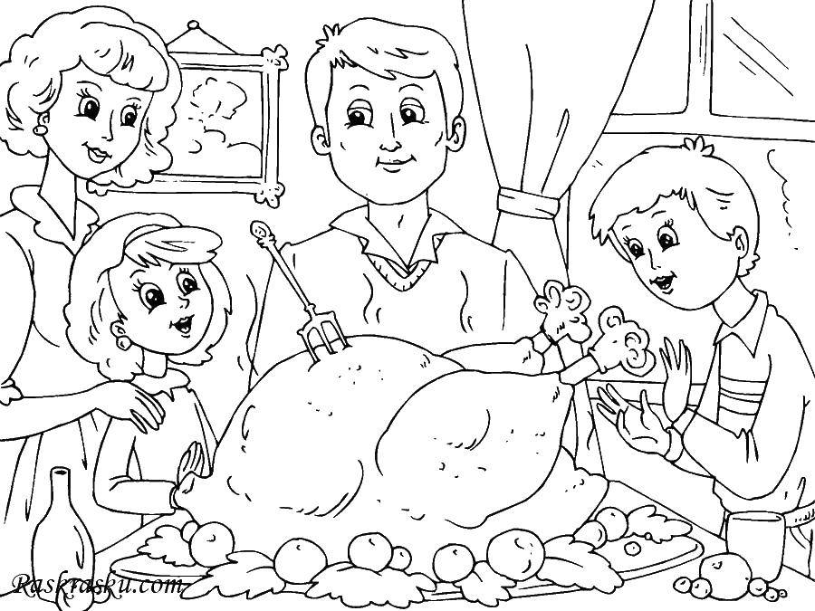 Coloring The family at the table. Category Family. Tags:  Family, table.