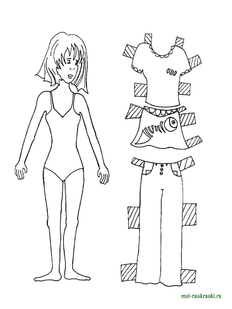 Coloring Girl in a swimsuit. Category coloring pages for girls. Tags:  clothing, girl.
