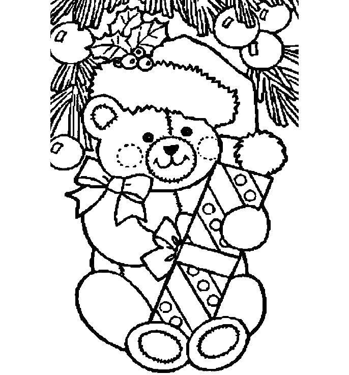 Coloring Bear with gifts. Category toy. Tags:  bear .